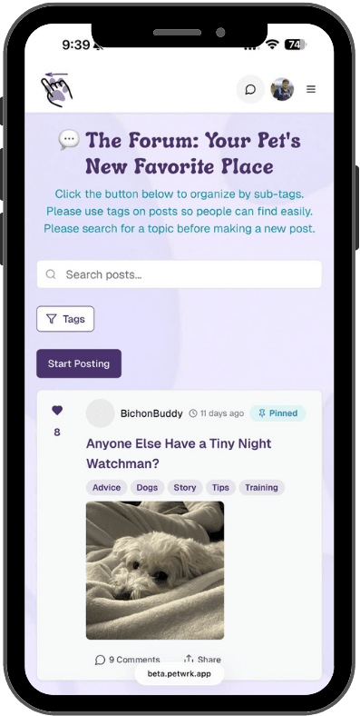 Petwrk app - forum