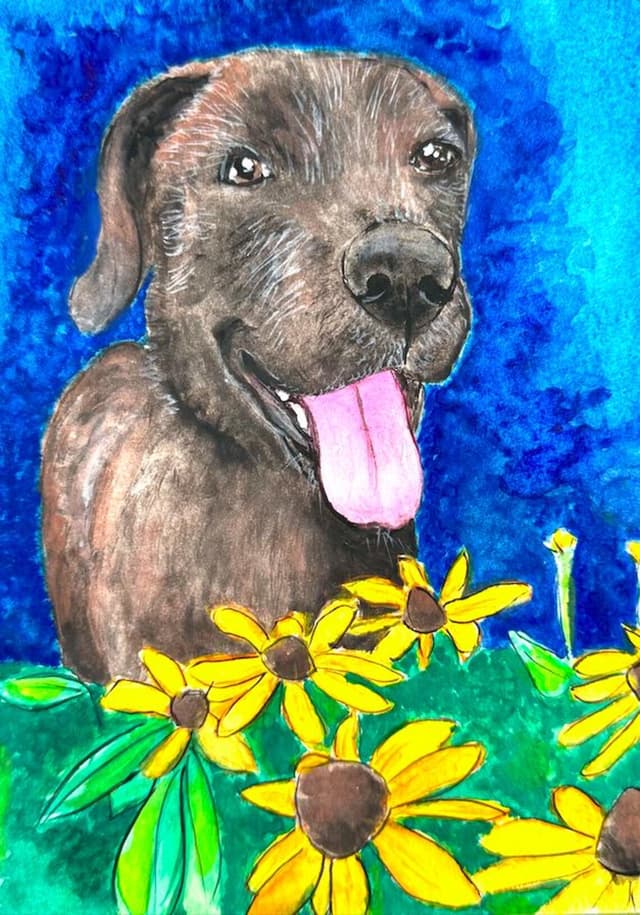 Custom pet portrait sample — cat with bow tie