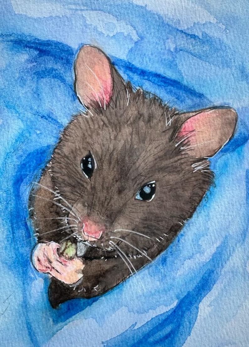 Custom hand-painted pet portrait sample