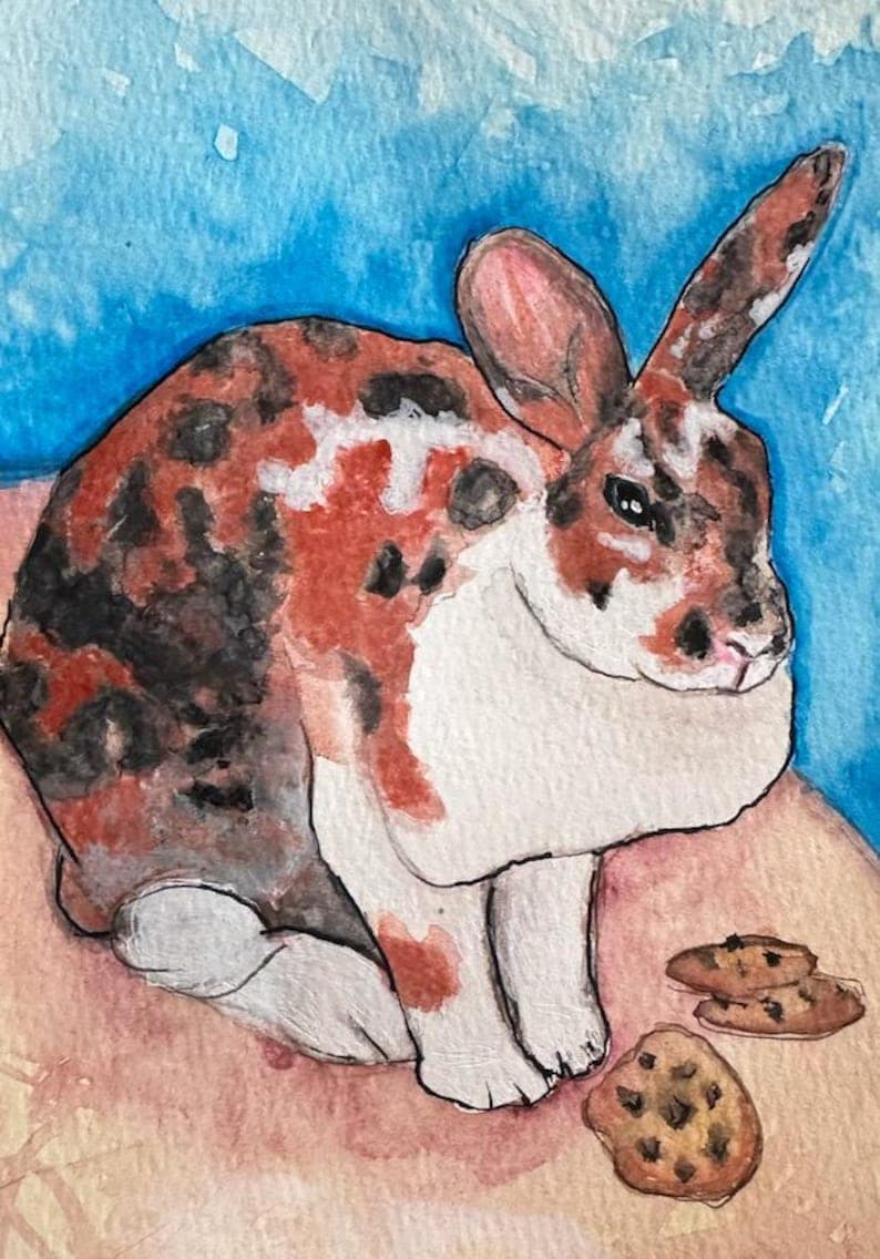 Custom hand-painted pet portrait sample