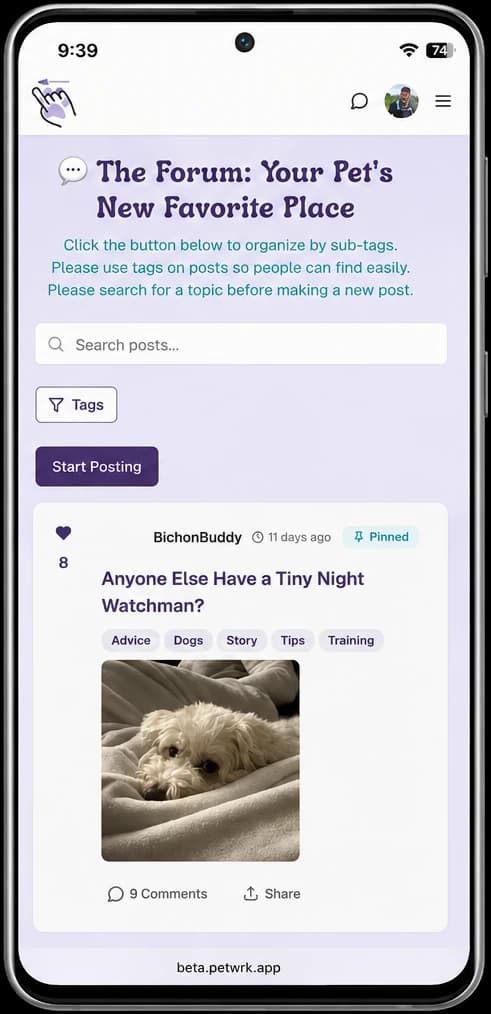 Petwrk app - forum